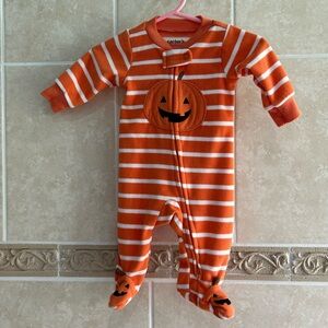 Carter’s Just One You Jack-O-Lantern Fleece footed sleeper Halloween